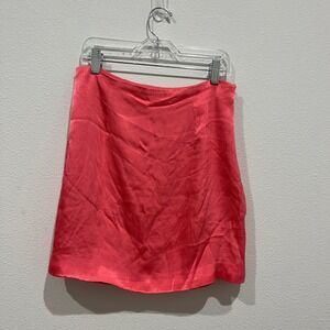 Fame and Partners x Free People Coral Pink Satin Mini Skirt Size 6 US 10 AUS
